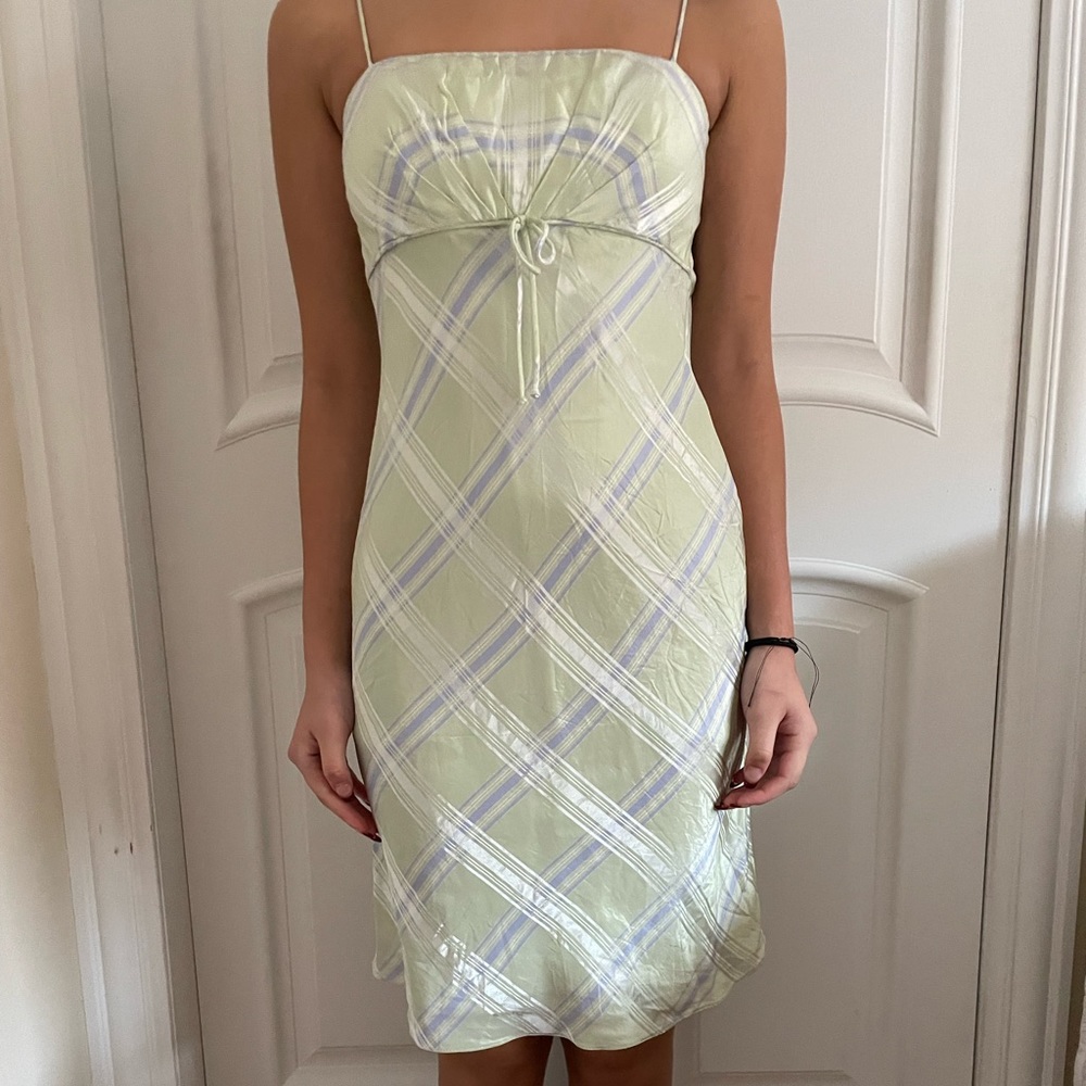 Vintage green plaid dress. Perfect for the summer!